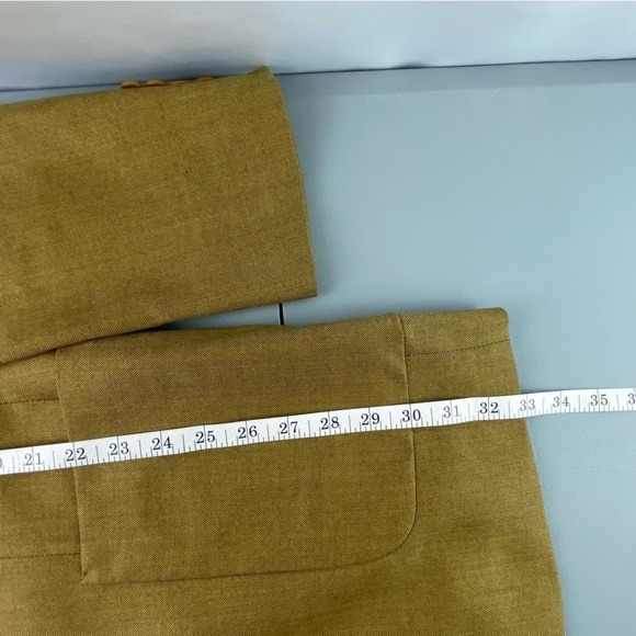 Vtg Stewart Hall Golden Wheat 3 button Men's Italian Made Suit Jacket size 42L - Picture 8 of 11